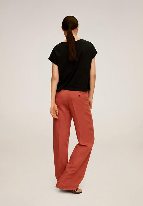 MANGO - T-shirt chalacro - black