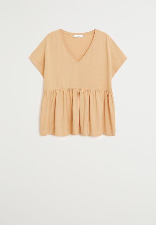 MANGO - T-shirt vikydoll - brown