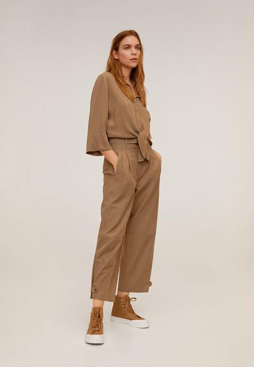 MANGO - Shirt leasle - brown