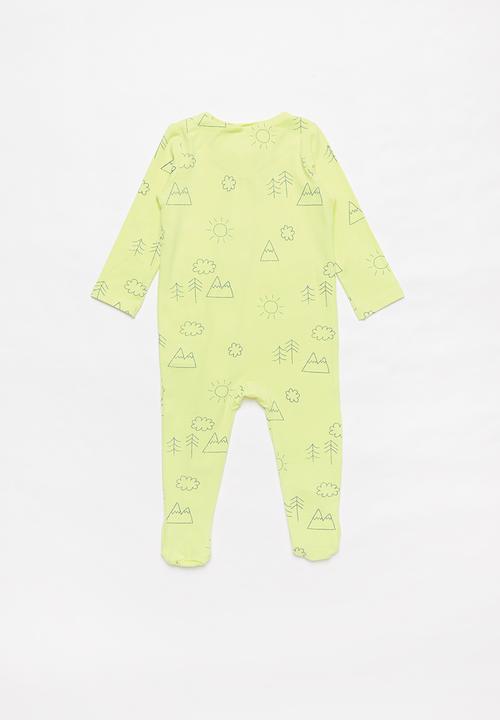 Cotton On - 3 Pack long sleeve zip romper - blue & yellow