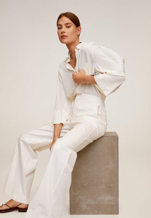 MANGO - Shirt leasle - white