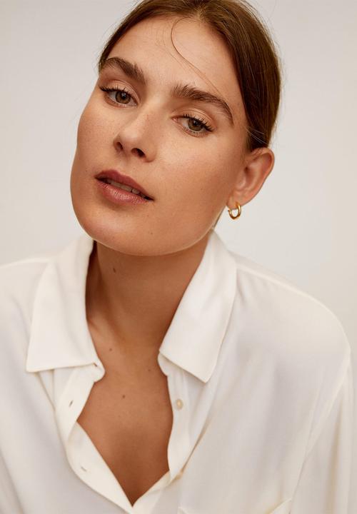 MANGO - Shirt leasle - white