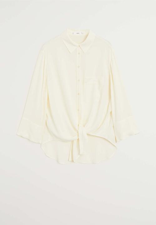 MANGO - Shirt leasle - white