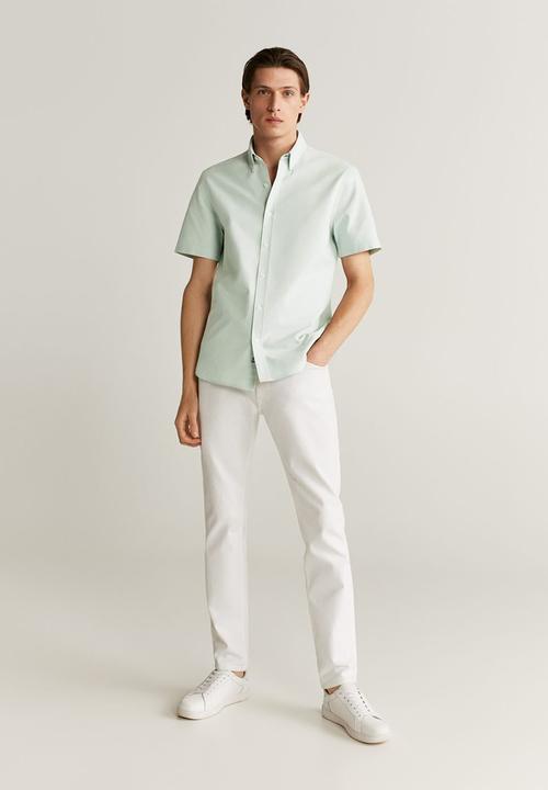 MANGO - Oxfi shirt - green 