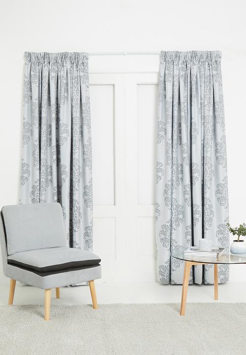 Sixth Floor - Taped lined woven jacquard curtain - grey