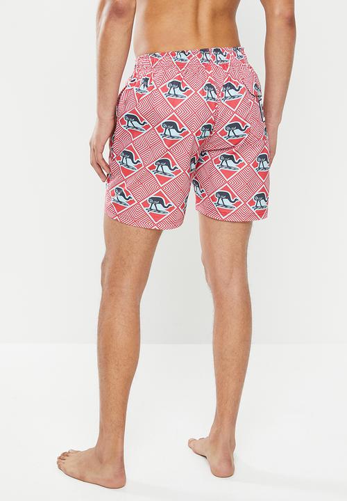 Mami Wata - Surfing ostrich surf trunk - red & blue