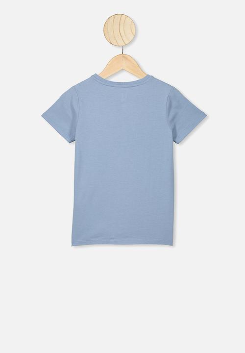 Cotton On - Stevie short sleeve  embellished tee - blue & pink 