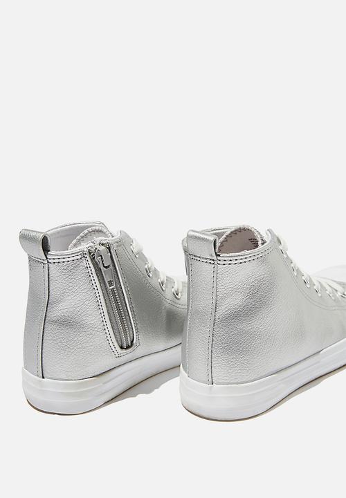 Cotton On - Classic high top trainer - silver metallic
