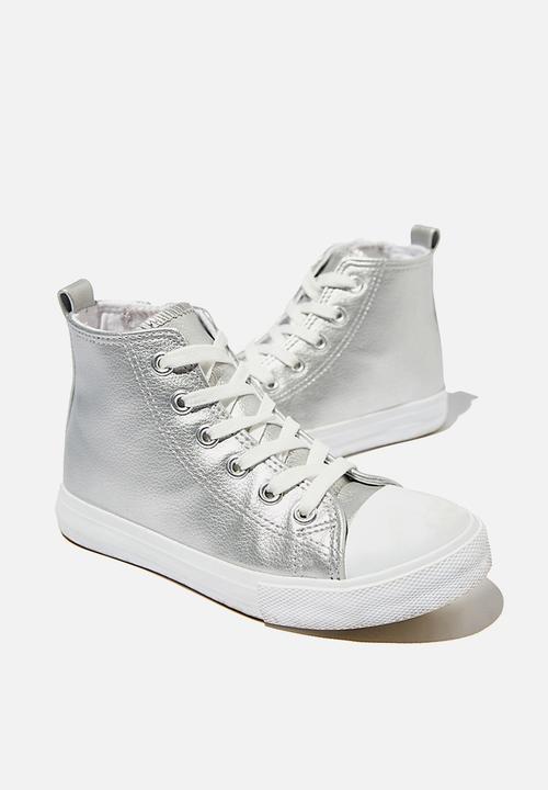 Cotton On - Classic high top trainer - silver metallic