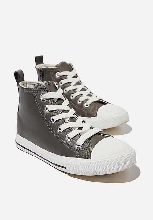 Cotton On - Classic high top trainer - grey smooth