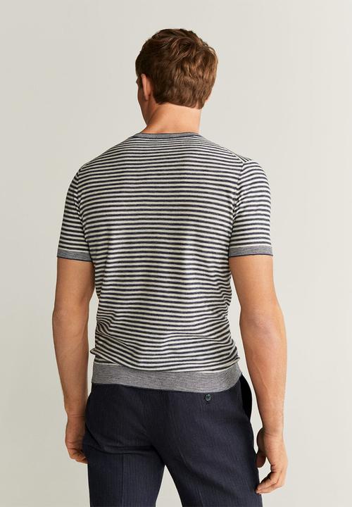 MANGO - Andrew sweater - navy & white