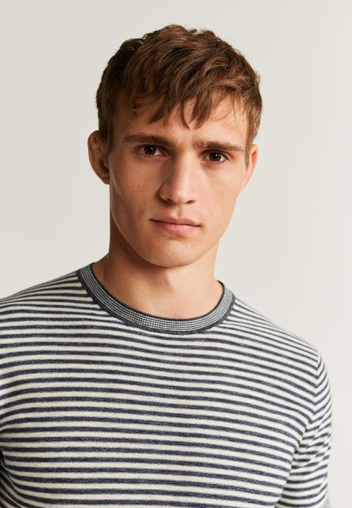 MANGO - Andrew sweater - navy & white