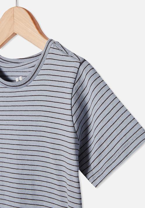 Cotton On - Core short sleeve tee - dusty blue stripe