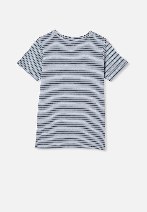 Cotton On - Core short sleeve tee - dusty blue stripe