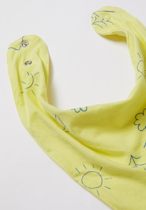 Cotton On - 3 Pack kerchief bib - yellow & blue 