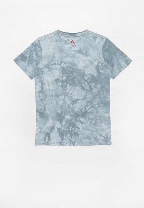 SOVIET - B lowell crew fashion print short sleeve tee - light blue