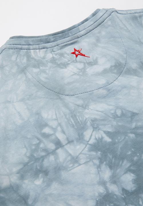 SOVIET - B lowell crew fashion print short sleeve tee - light blue