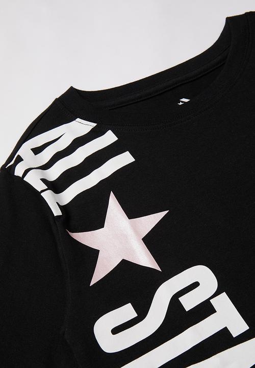 Converse - Converse all star metal boxy tee - black & white