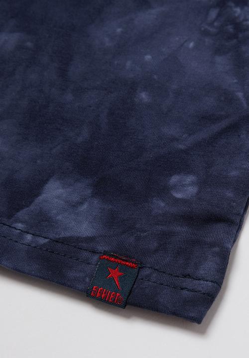 SOVIET - B lowell crew fashion print short sleeve tee - navy