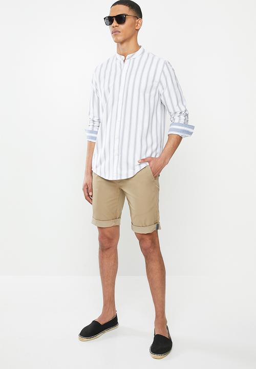 Brave Soul - Raffael shirts - grey & white 
