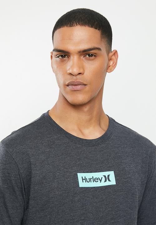 Hurley - Small box tee - black heather & aurora green