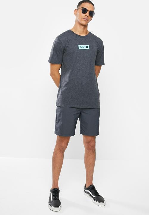 Hurley - Small box tee - black heather & aurora green