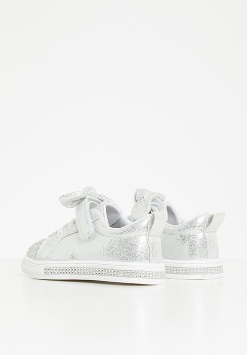 Pop Candy - Girls glitter detail sneaker - silver