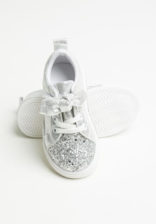 Pop Candy - Girls glitter detail sneaker - silver