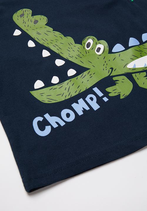 Pop Candy - Boys crocodile tee - navy & green