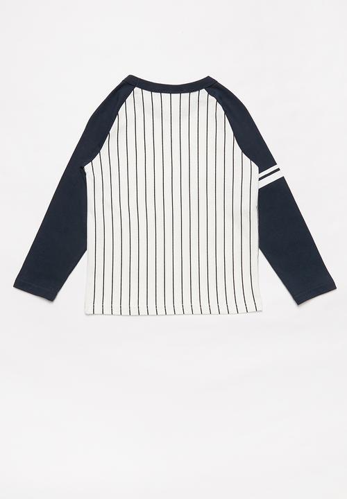 Pop Candy - Boys striped tee - navy & white