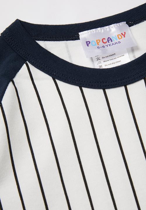 Pop Candy - Boys striped tee - navy & white