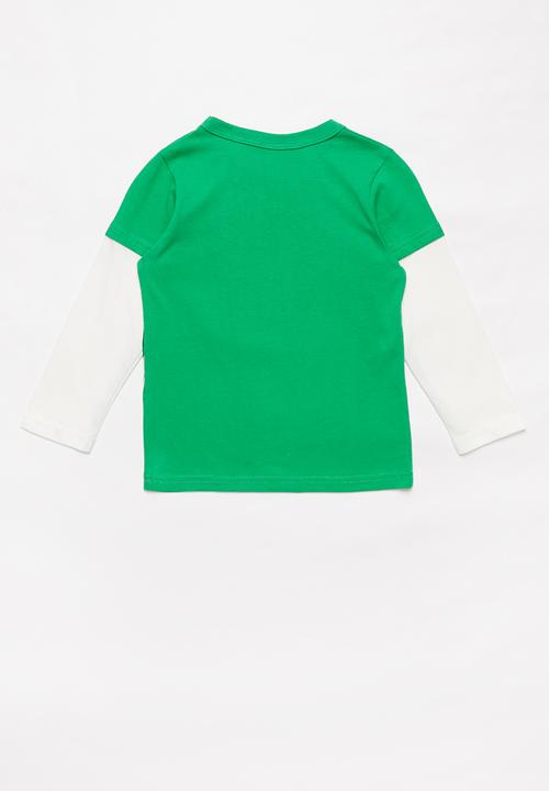 Pop Candy - Boys dino long sleeve tee - green & white