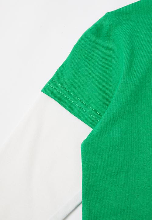 Pop Candy - Boys dino long sleeve tee - green & white