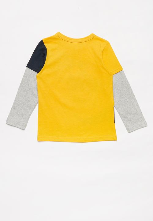 Pop Candy - Boys printed tee - yellow & navy