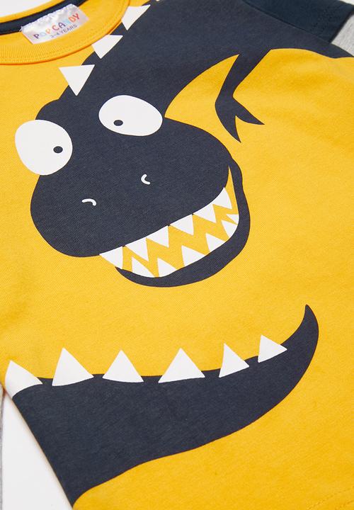 Pop Candy - Boys printed tee - yellow & navy