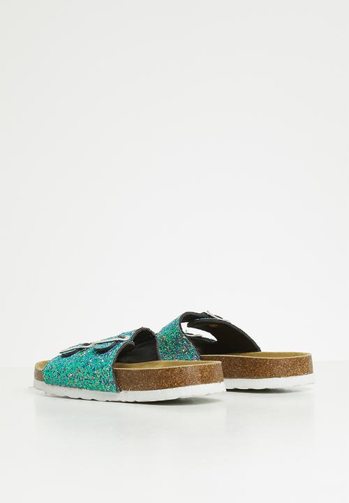 Pop Candy - Girls slip on glitter sandal - blue