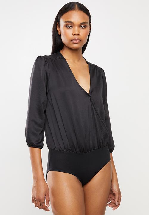 edit - Wrap bodysuit - black