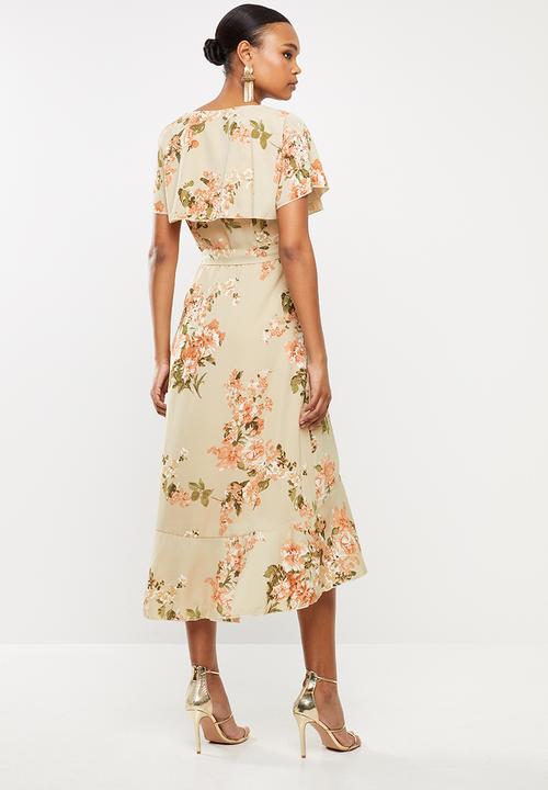 Missguided - Wrap overlay midi dress floral - multi