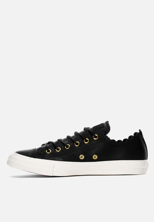 Converse - Ctas scalloped leather l ox - black 
