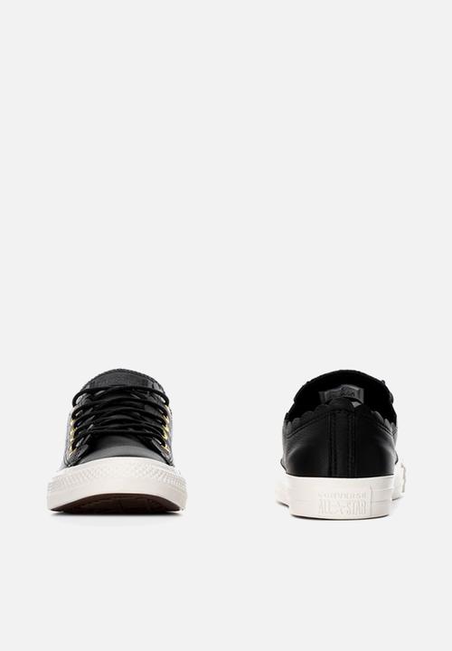 Converse - Ctas scalloped leather l ox - black 