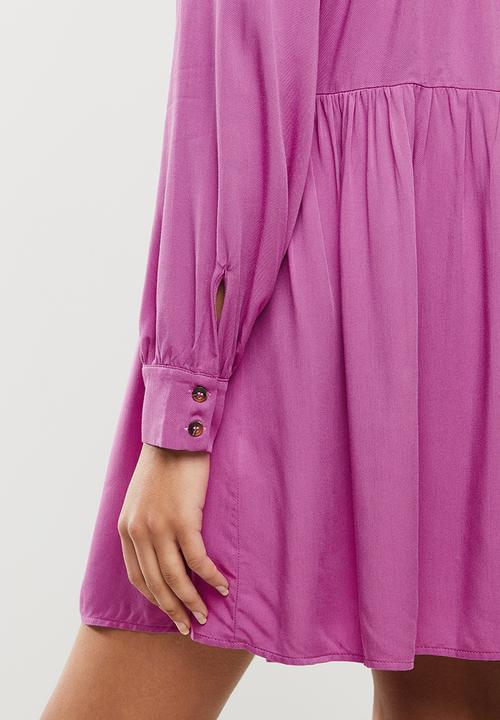 Glamorous - Tiered long sleeve dress - purple 