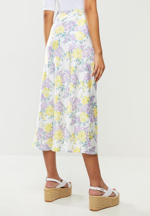 Glamorous - Sateen pencil skirt with slit - multi