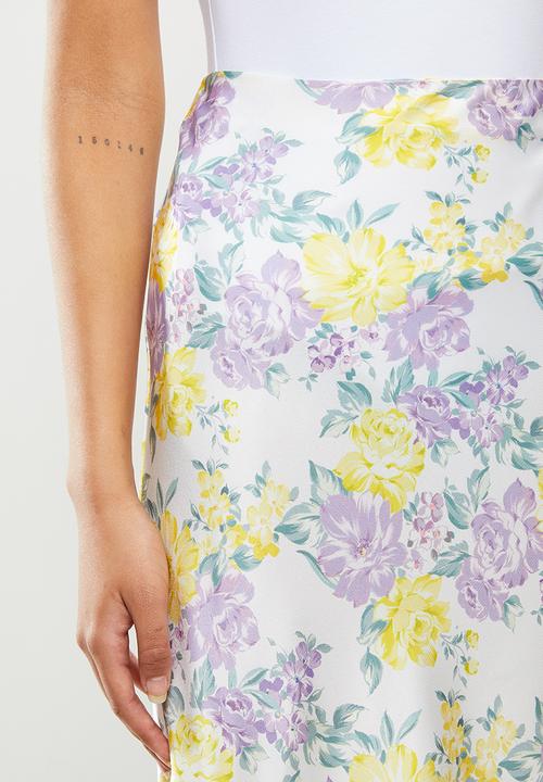 Glamorous - Sateen pencil skirt with slit - multi