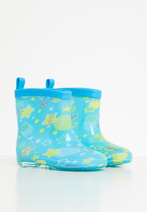 Pop Candy - Boys printed rain boots - light blue