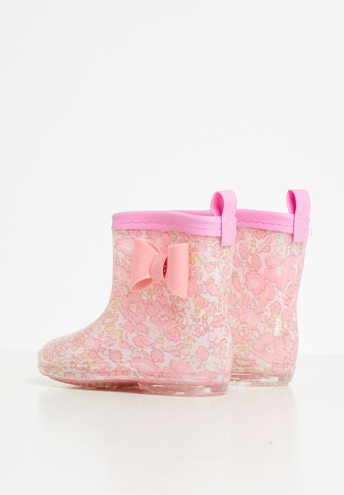 Pop Candy - Printed boots with bow - pink