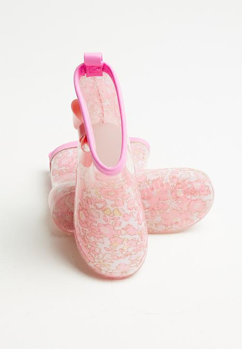 Pop Candy - Printed boots with bow - pink
