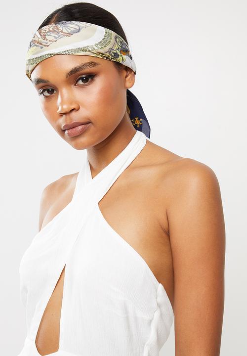 Missguided - Cheesecloth wrap front jumpsuit - white