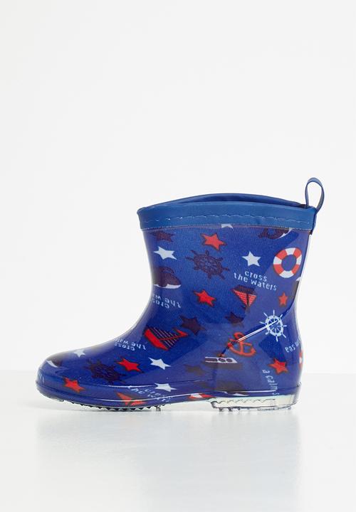 Pop Candy - Boys printed rain boots - blue