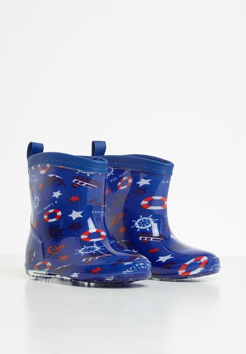Pop Candy - Boys printed rain boots - blue