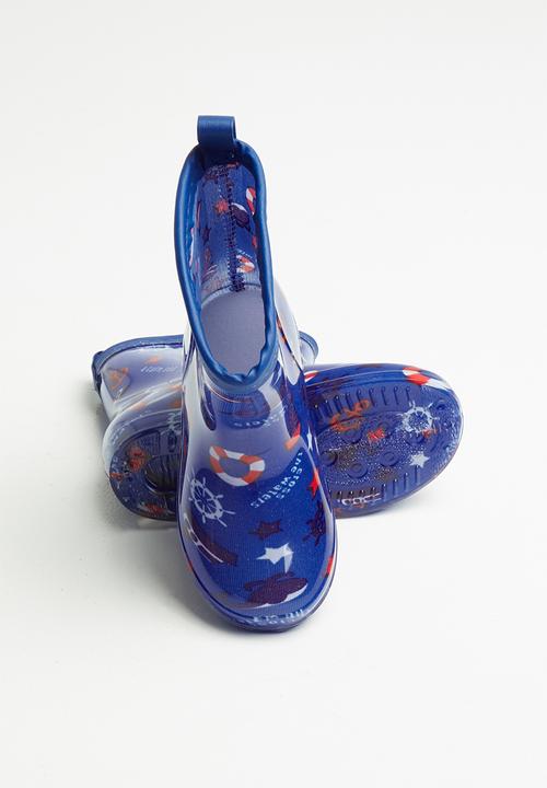 Pop Candy - Boys printed rain boots - blue